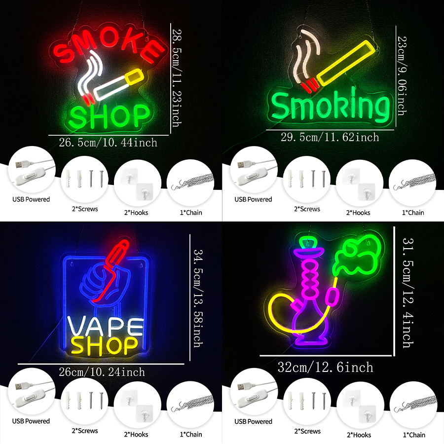 Smoking Neon Sign For Wall Dec - Vaping Shop recensione e prezzo