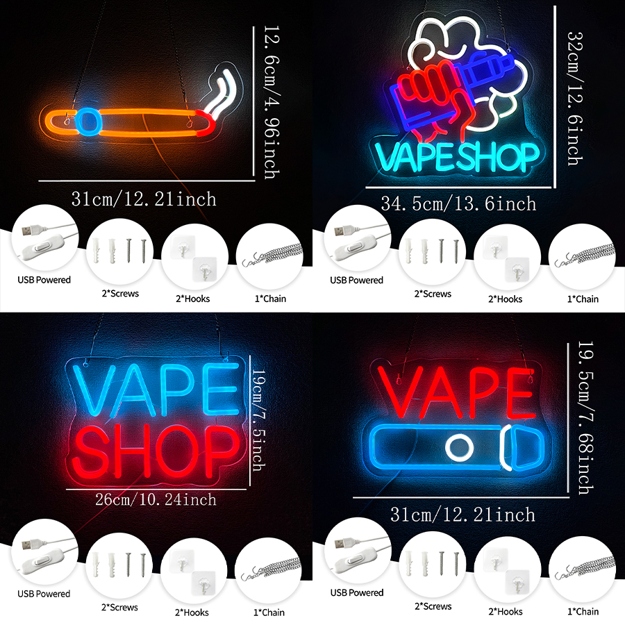 Smoke Series Neon Sign For Wal - Vaping Shop recensione e prezzo