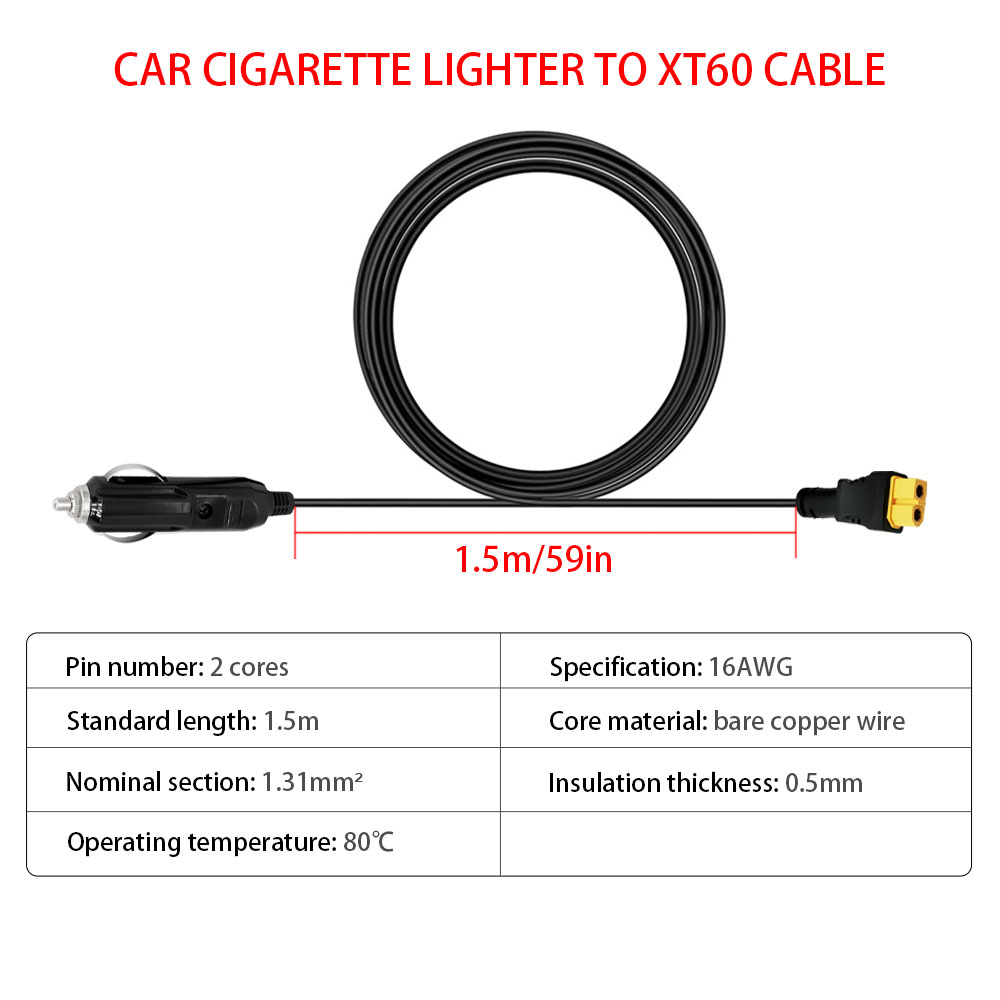 XT60 16AWG Plug Car Cigarette  - Accessories Experts Vape recensione e prezzo